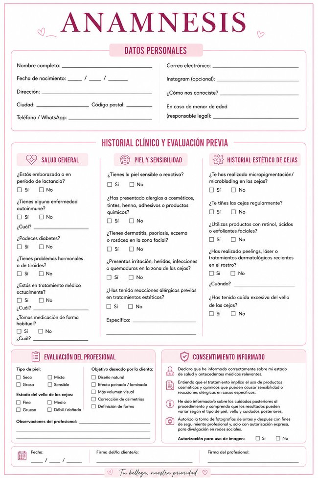 Ficha de anamnesis profesional